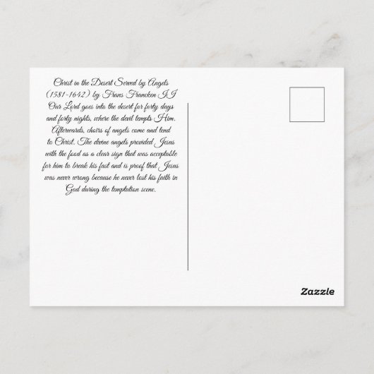 Christus in der Wüste Postkarte (Rückseite)