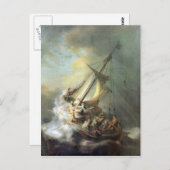 Christus in einem Sturm am Meer von Galiläa-Rembra Postkarte (Vorne/Hinten)
