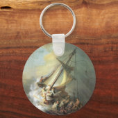 Christus in einem Sturm am Meer von Galiläa-Rembra Schlüsselanhänger (Vorderseite)