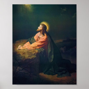 Christus in Gethsemane Heinrich Hofmann Malerei Poster