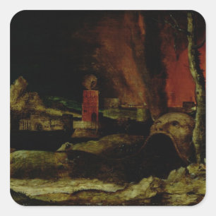 Christus in Limbo 2 Quadratischer Aufkleber