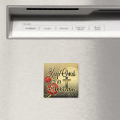 Christus in Weihnachten behalten, Gold/Rot Christl Magnet (In Situ (Geschirrspüler))