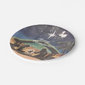 Christus in Weihnachts-Tellern behalten Pappteller (Schrägansicht)