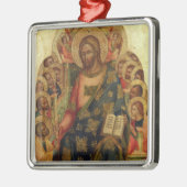 Christus inthronisierte mit Heiligen und Engeln Th Silbernes Ornament (Links)