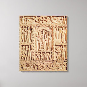 Christus inthronisierte, von einem Evangelistary Leinwanddruck