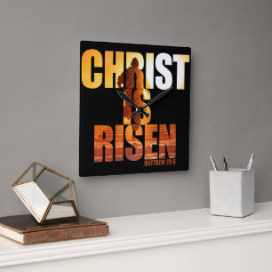 Christus ist auferstanden - Auferstehung Jesu Oste Quadratische Wanduhr