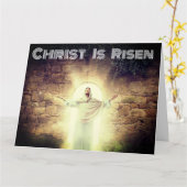 Christus ist aus toter Ostergrüßkarte aufgewachsen Karte (Gelbe Blume)