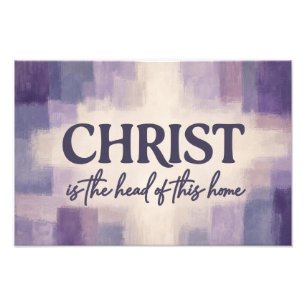 Christus ist das Haupt dieses Hauses Christlich Fotodruck