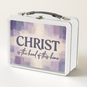 Christus ist das Haupt dieses Hauses Christlich Metall Brotdose