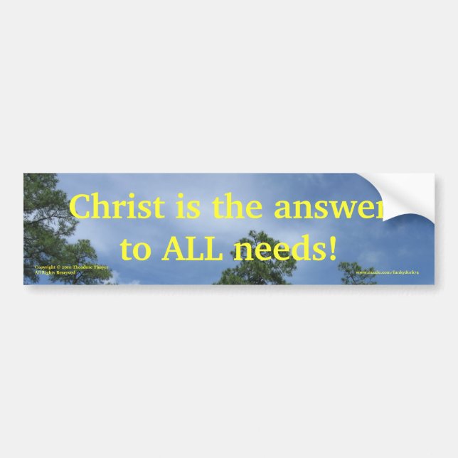 "Christus ist die Antwort." Autoaufkleber (Vorne)