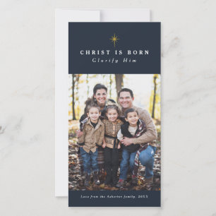 Christus ist geboren religiöse Weihnachts-Postkart Feiertagskarte