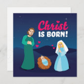Christus ist Geborener Weihnachtsausweis Feiertagskarte (Vorne/Hinten)