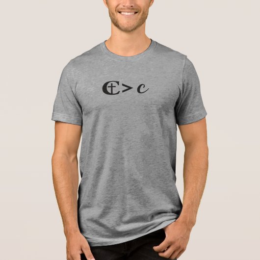 Christus ist größer als Krebs Tri-Blend Shirt (Vorderseite)