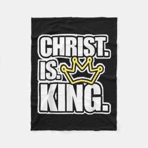 Christus ist König Krone Jesus Lover für Christlic Fleecedecke