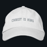 Christus ist König mit Kreuz Bestickte Baseballkappe<br><div class="desc">Stickiger Christus ist König vorne.</div>