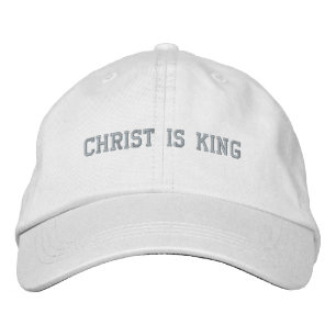 Christus ist König mit Kreuz Bestickte Baseballkappe