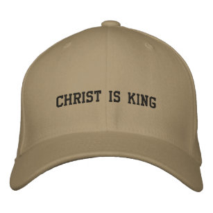 Christus ist König mit Kreuz Bestickte Baseballkappe