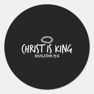 Christus ist König Offenbarung 19_16 Christlicher Runder Aufkleber