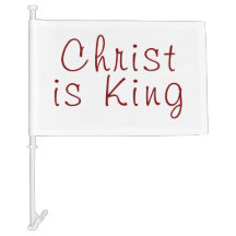 Christus ist König | Roter Text auf Weiß