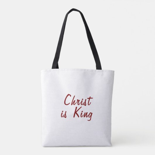 Christus ist König | Roter Text auf Weiß Tasche (Rückseite)