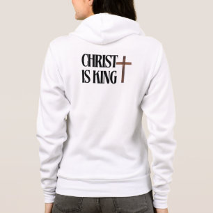 Christus ist König Schwarzer Text und Braunes Ho Hoodie