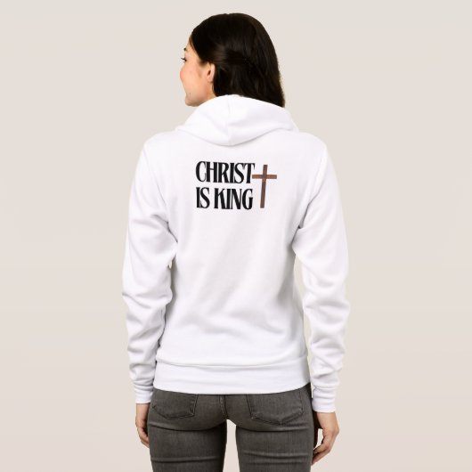 Christus ist König | Schwarzer Text und Braunes Ho Hoodie (Schwarz voll)