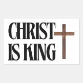 Christus ist König | Schwarzer Text und Braunes Ho Rechteckiger Aufkleber (Vorderseite)