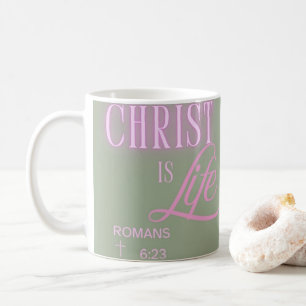 Christus ist Leben, Text ästhetisch, Christliches  Kaffeetasse