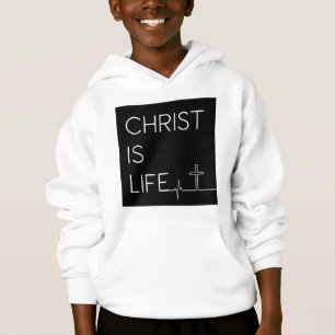 Christus ist Lebensschlagreihe und Kreuz-Junge Hoodie
