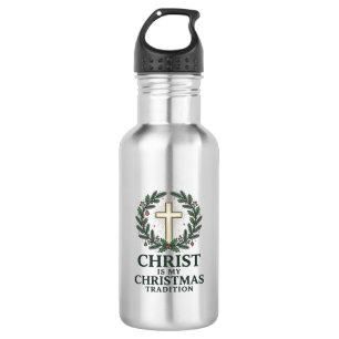 Christus ist meine Weihnachtstradition Vintage Kre Edelstahlflasche
