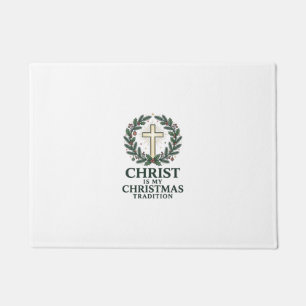Christus ist meine Weihnachtstradition Vintage Kre Fußmatte
