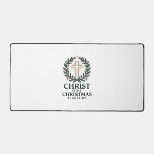 Christus ist meine Weihnachtstradition Vintage Kre Schreibtischunterlage