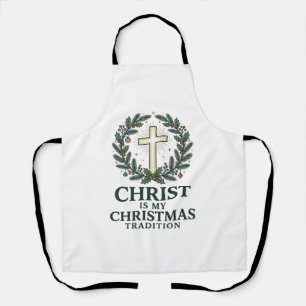Christus ist meine Weihnachtstradition Vintage Kre Schürze