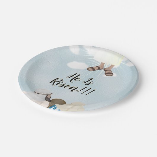 Christus ist Ostern verschont Pappteller (Schrägansicht)