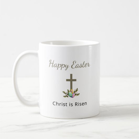 Christus ist risen dekoriert Ostereier Kreuz Kaffeetasse (Links)