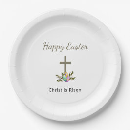 Christus ist risen dekoriert Ostereier Kreuz Pappteller
