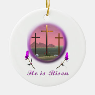 Christus ist Risen Keramik Ornament