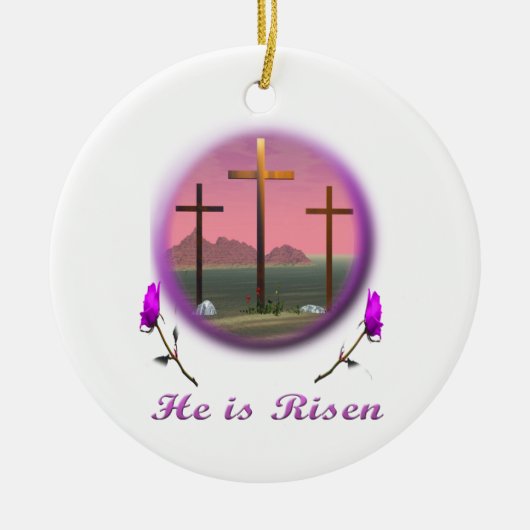 Christus ist Risen Keramik Ornament (Vorne)