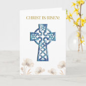 Christus ist Risen! Orthodox Christlich Pascha Hol Karte (Gelbe Blume)
