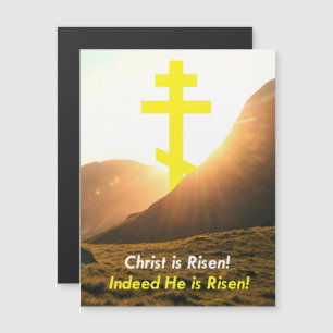 Christus ist Risen! Osterorthodoxe Kreuz Magnetkarte