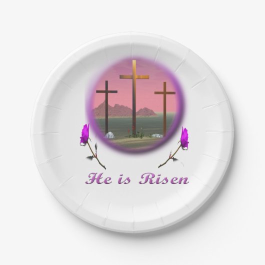 Christus ist Risen Pappteller (Vorderseite)