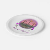 Christus ist Risen Pappteller (Schrägansicht)