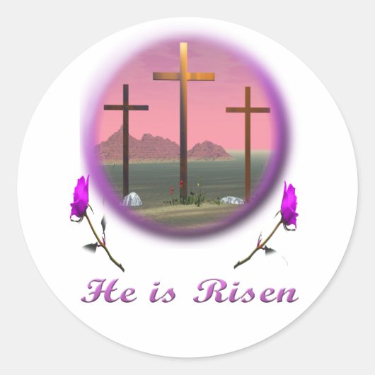 Christus ist Risen Runder Aufkleber (Vorderseite)