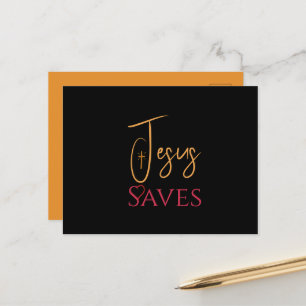 Christus Jesus rettet Kreuz Herz  Postkarte