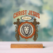 Christus Jesus Vintage Löwe Glaube Acrylschild (Neutral)