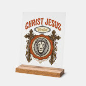 Christus Jesus Vintage Löwe Glaube Acrylschild (Winkel)