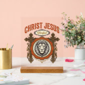 Christus Jesus Vintage Löwe Glaube Acrylschild (Hochzeit)