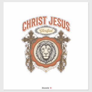 Christus Jesus Vintage Löwe Glaube Aufkleber