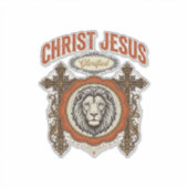 Christus Jesus Vintage Löwe Glaube Aufkleber (Vorderseite)