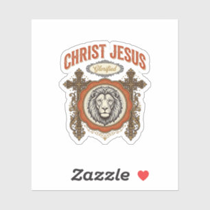 Christus Jesus Vintage Löwe Glaube Aufkleber
